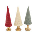 3 Assorted Green, Red and Tan Small Trees