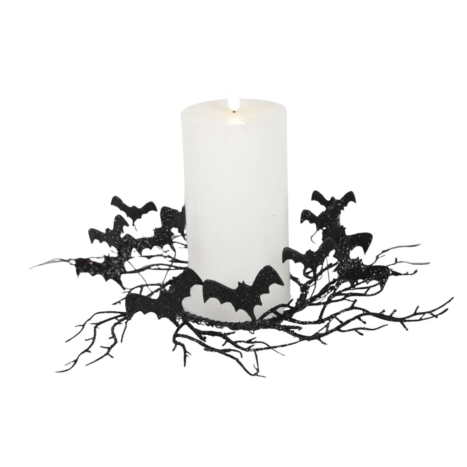 Black Twig Bat Candle Ring