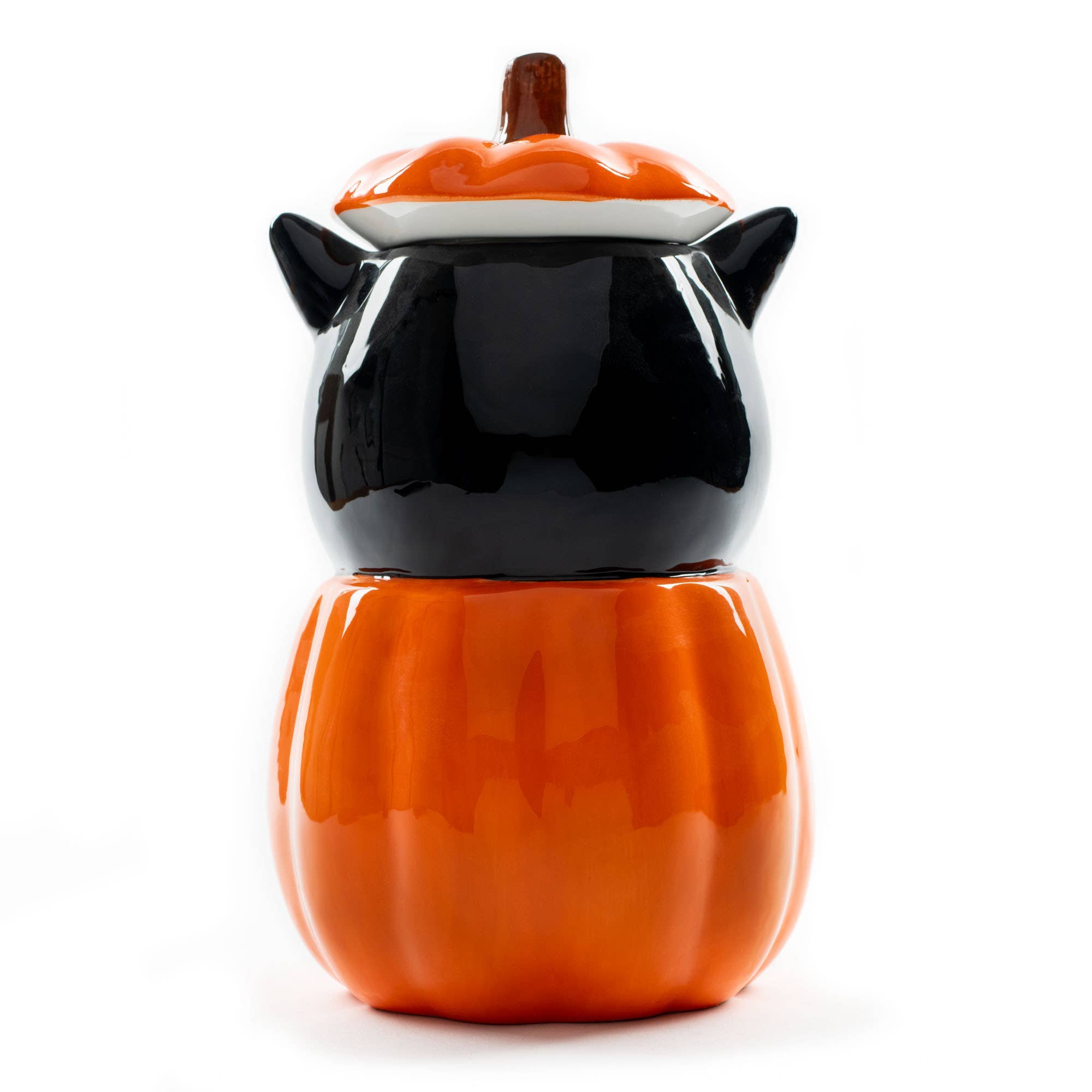 Black Cat Pumpkin 11 x 6.3 Dolomite Cookie Jar