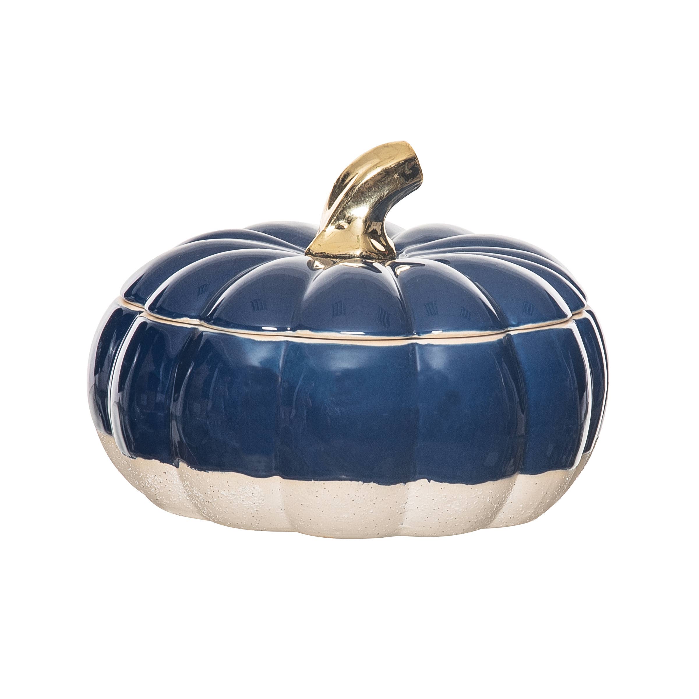 Fall/Harvest Blue & Khaki Pumpkin Canister