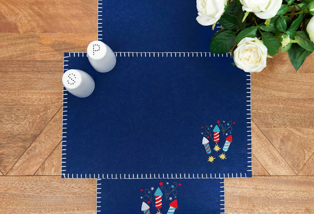 Patriotic Sparkler 4th Of July Felt Table Runner