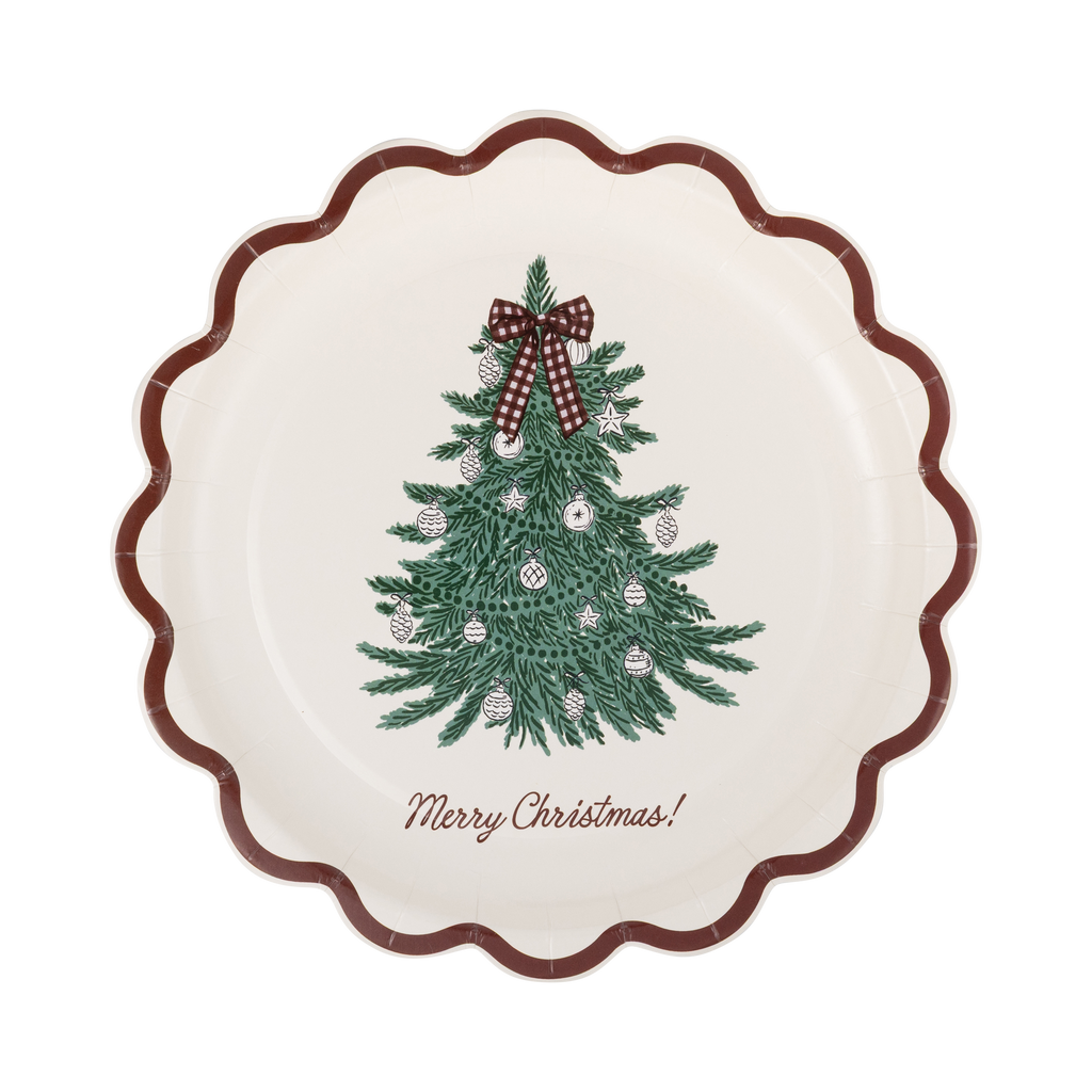 Merry Christmas Tree Plate - 8"