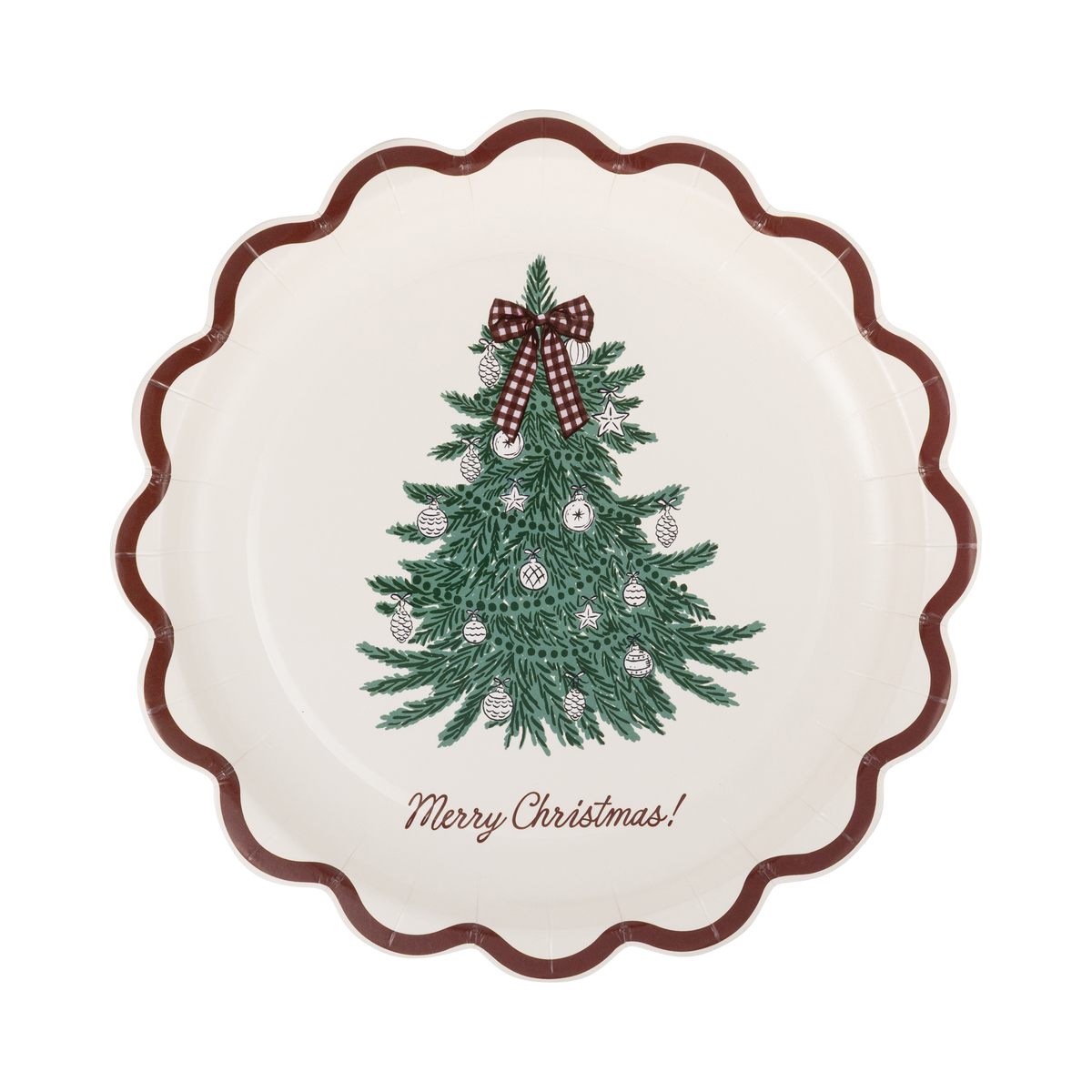 Merry Christmas Tree Plate - 8"