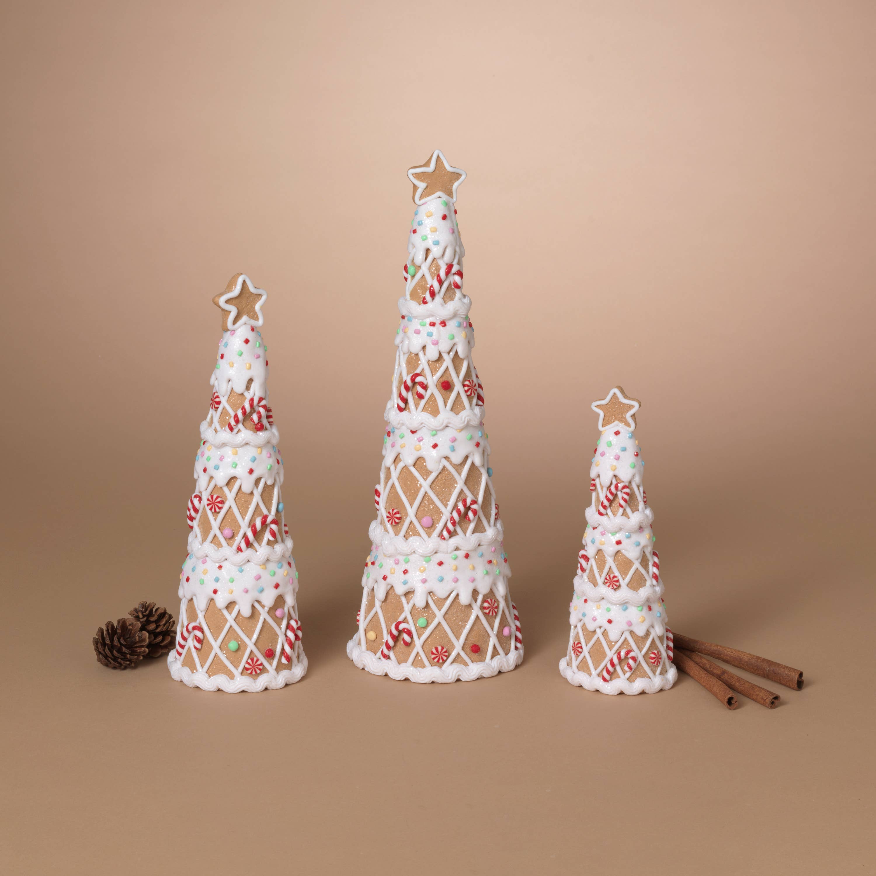 Christmas Clay Dough Holiday Gingerbread Trees, set of 3