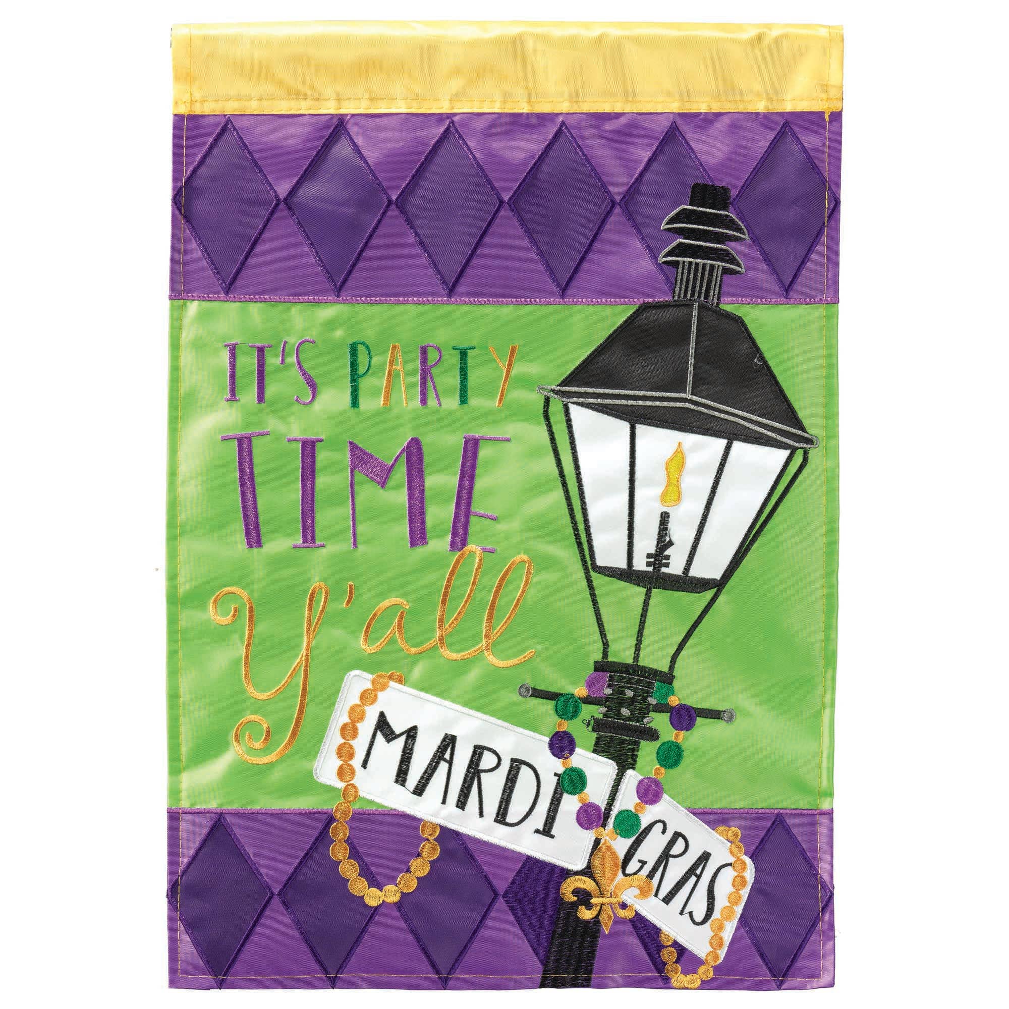 IT'S PARTY TIME Y'ALL LAMPPOST Garden Flag