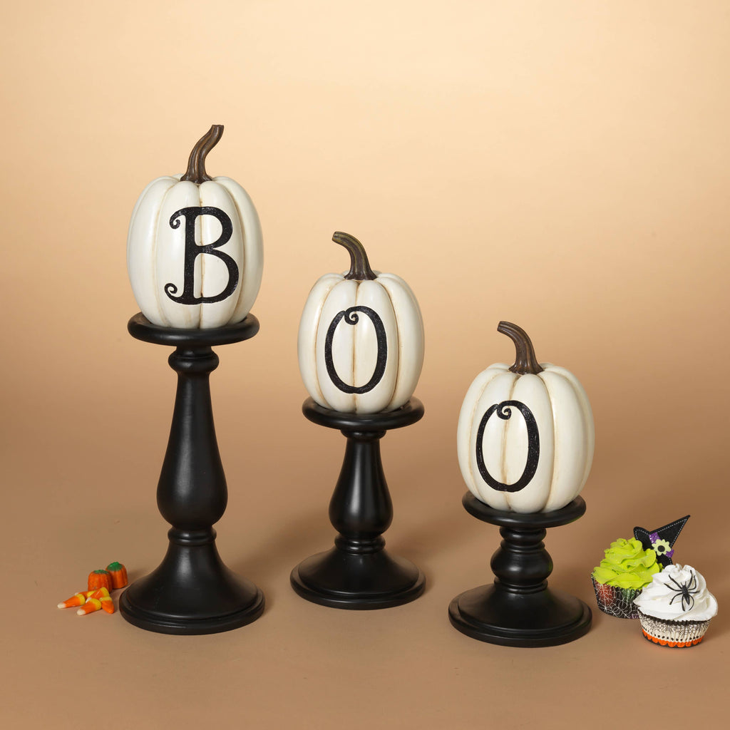 Resin BOO TableTop Decor, set of 3