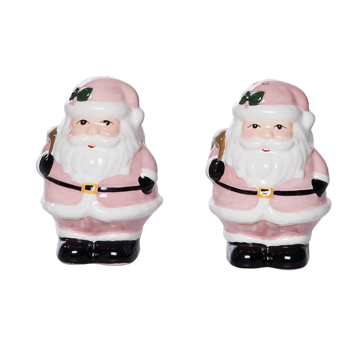 Christmas Vintage Pink Santa Salt & Pepper Shaker Set