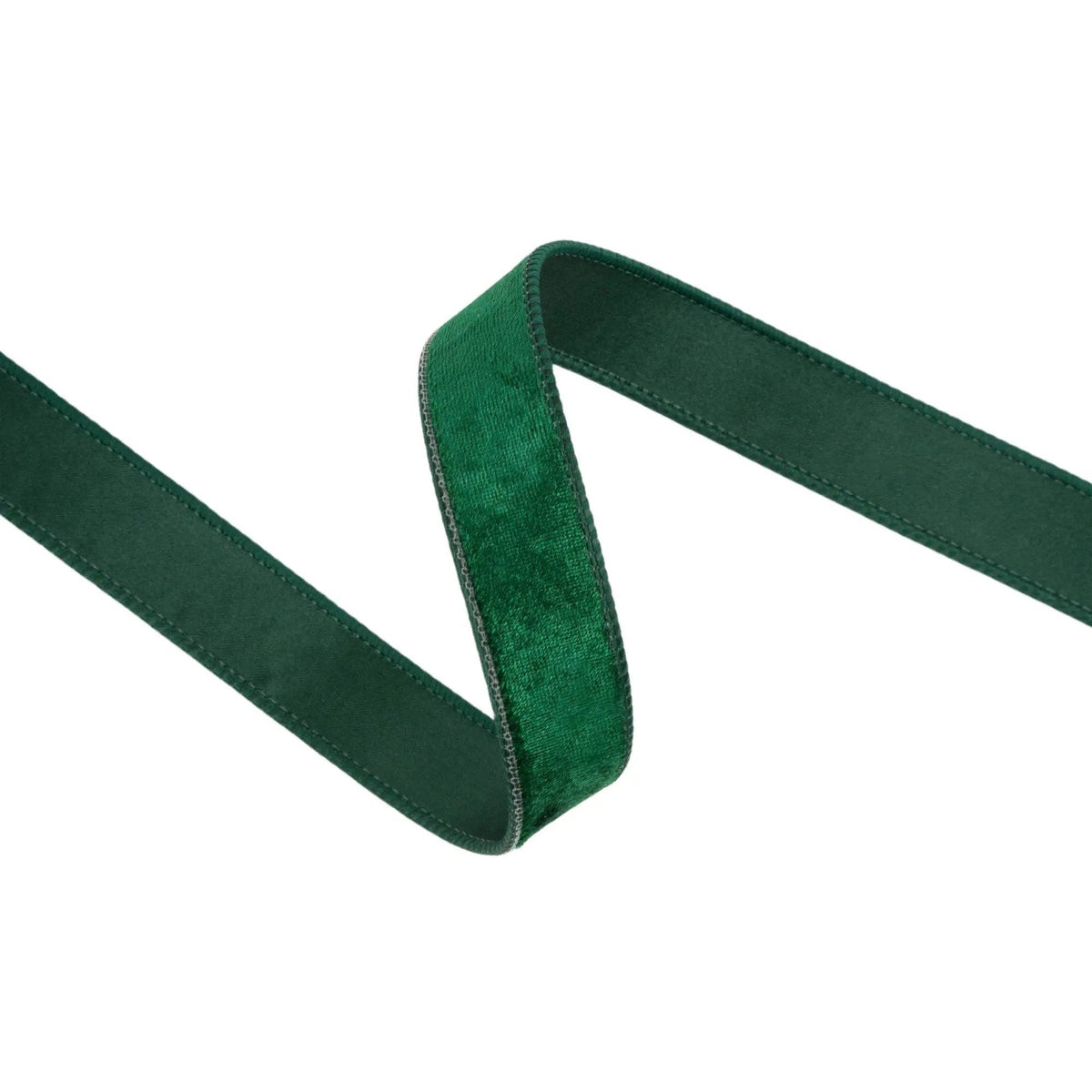 1" Wired Heritage Velvet Ribbon | Hunter | 10 Yard Roll