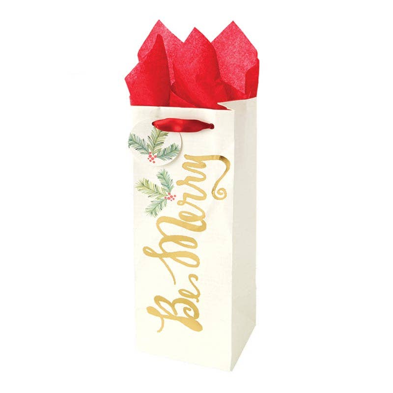 Be Merry Gift Bag - Bottle