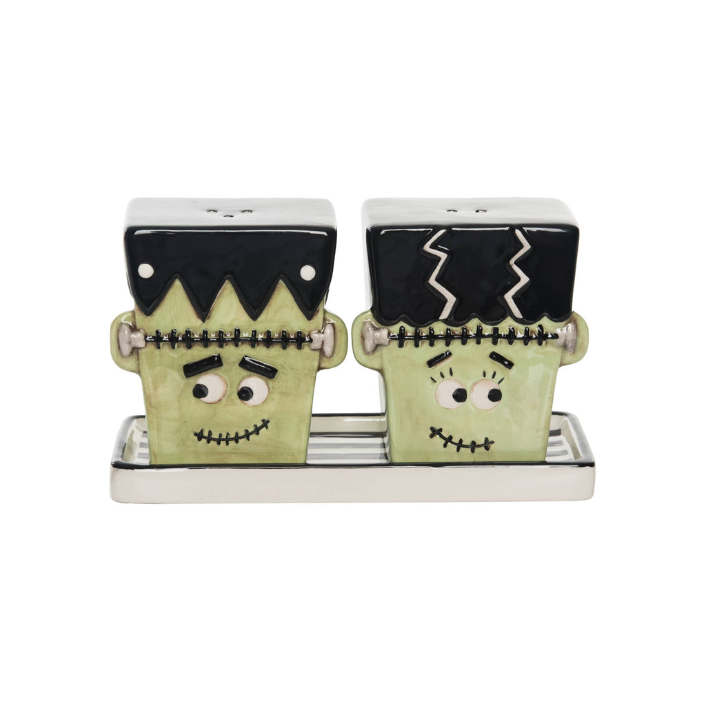 Frankenstein & Bride Salt & Pepper Shakers Set Halloween
