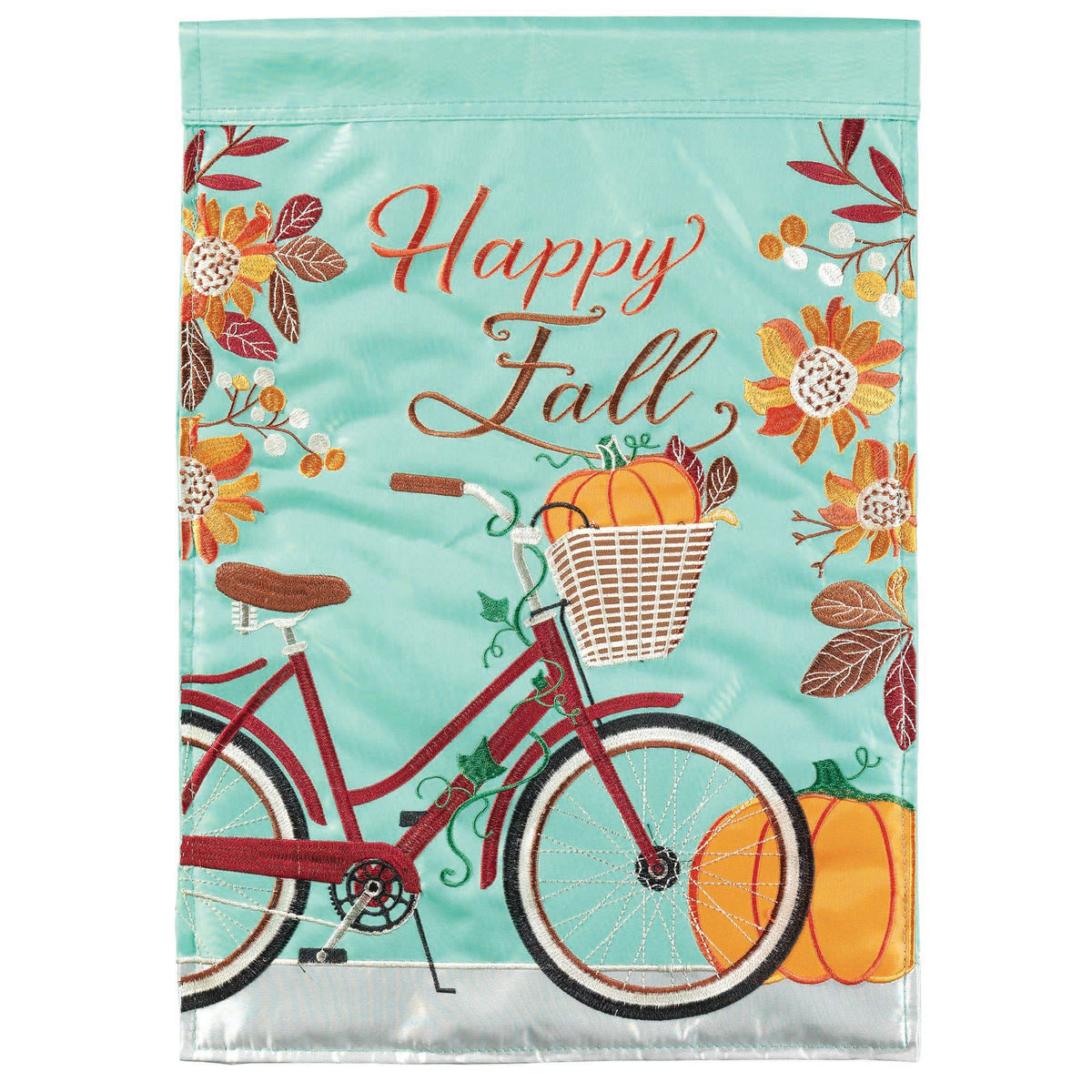 Fall Bicycle Double Applique Garden Flag