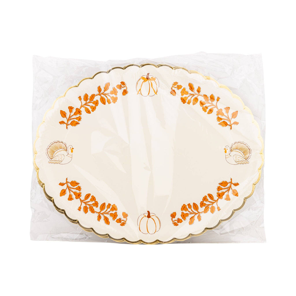 Foil Pumpkin 17" Paper Platter (6ct)