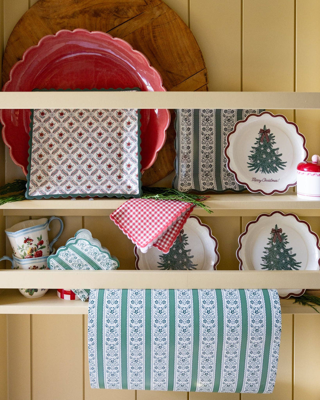 Floral Striped Table Runner