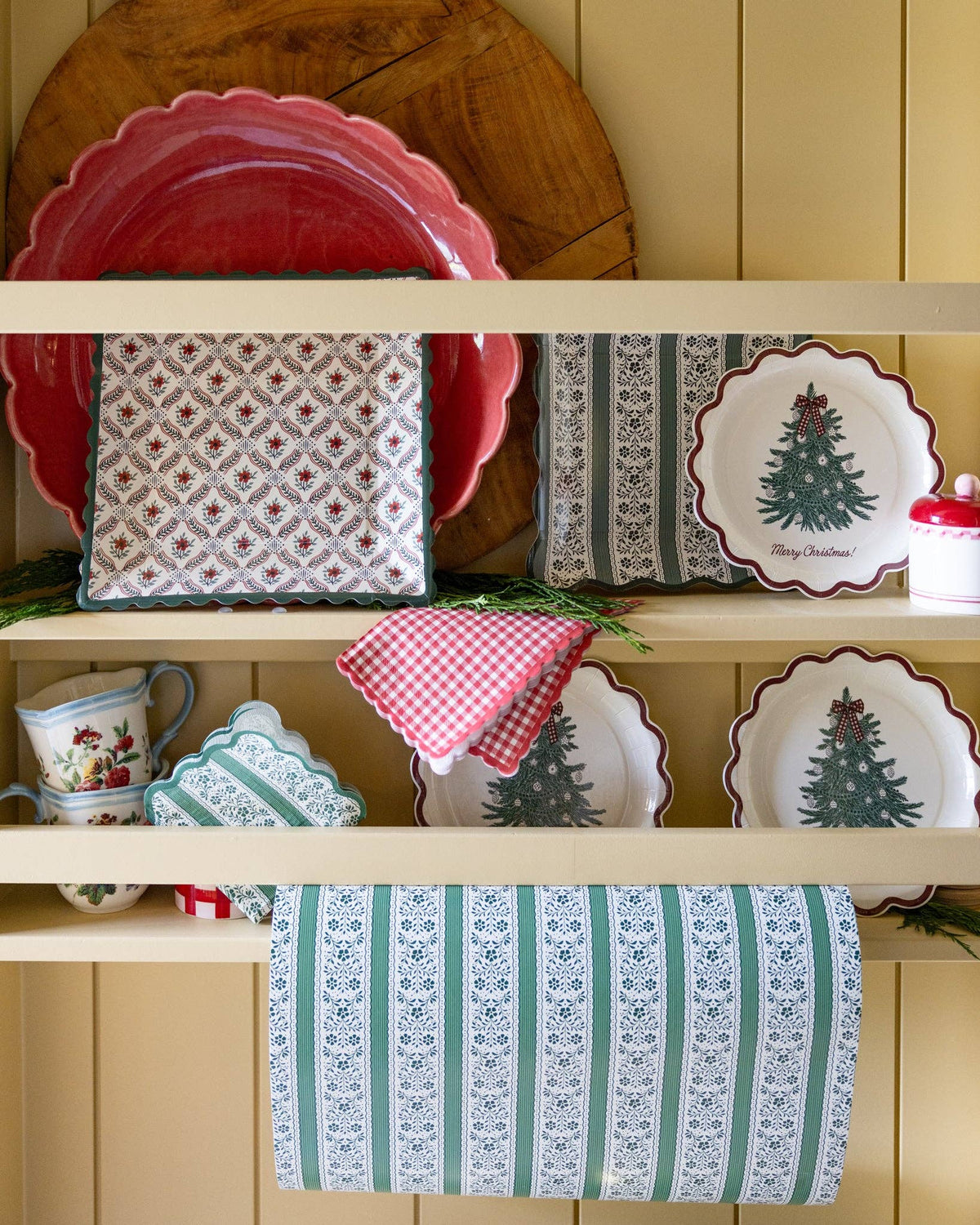 Floral Striped Table Runner