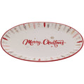 Festive Trees Oval Ceramic Plate