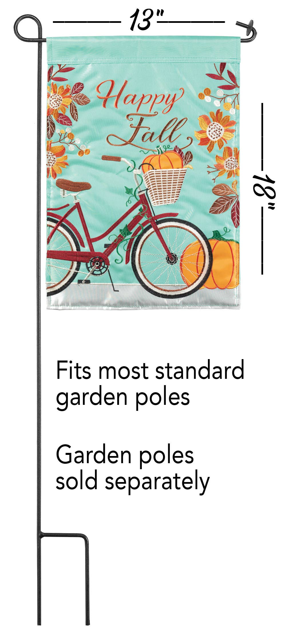 Fall Bicycle Double Applique Garden Flag