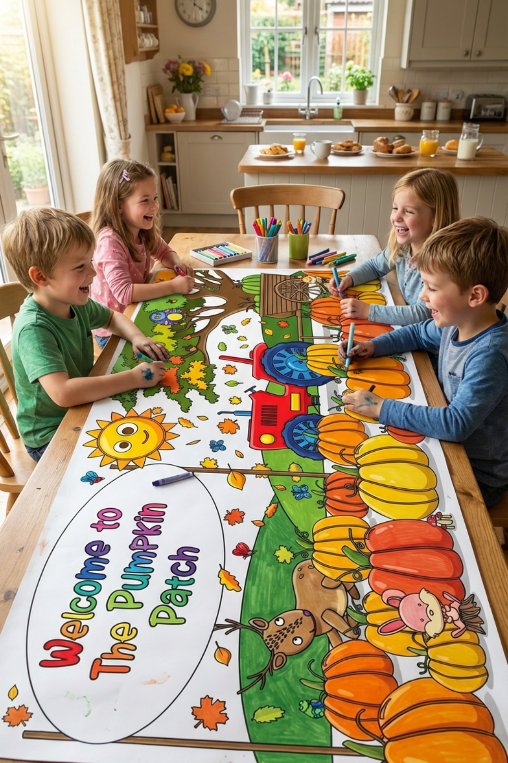 Pumpkin Patch Coloring Tablecloth