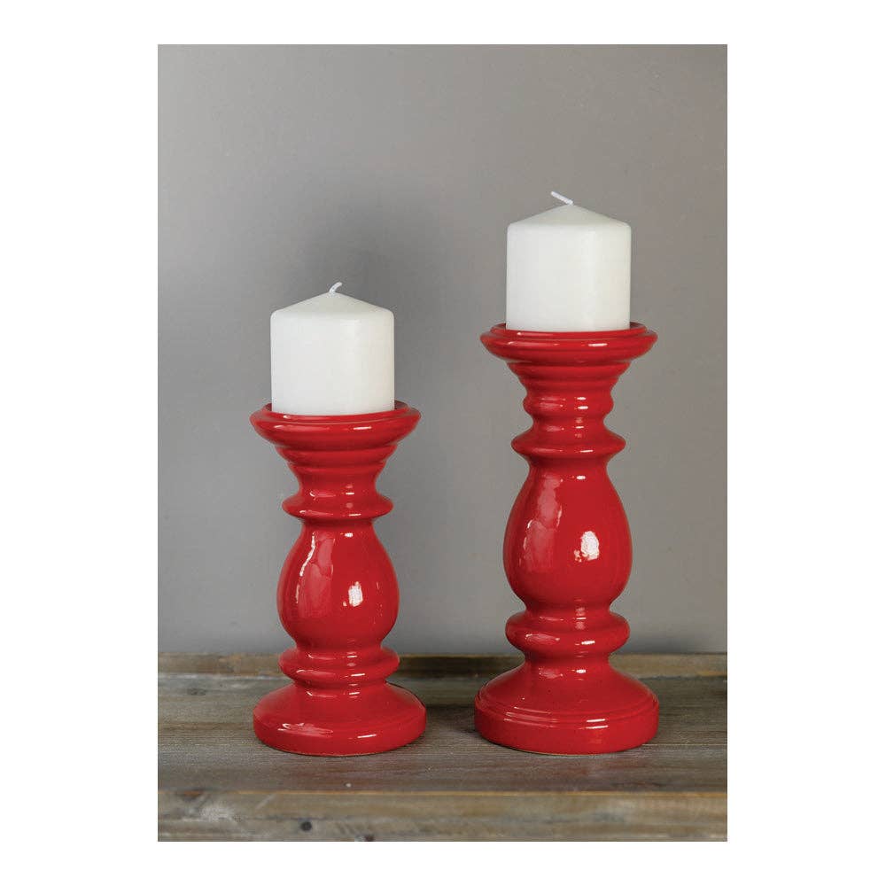 Camden Red Ceramic Candle Holder Large