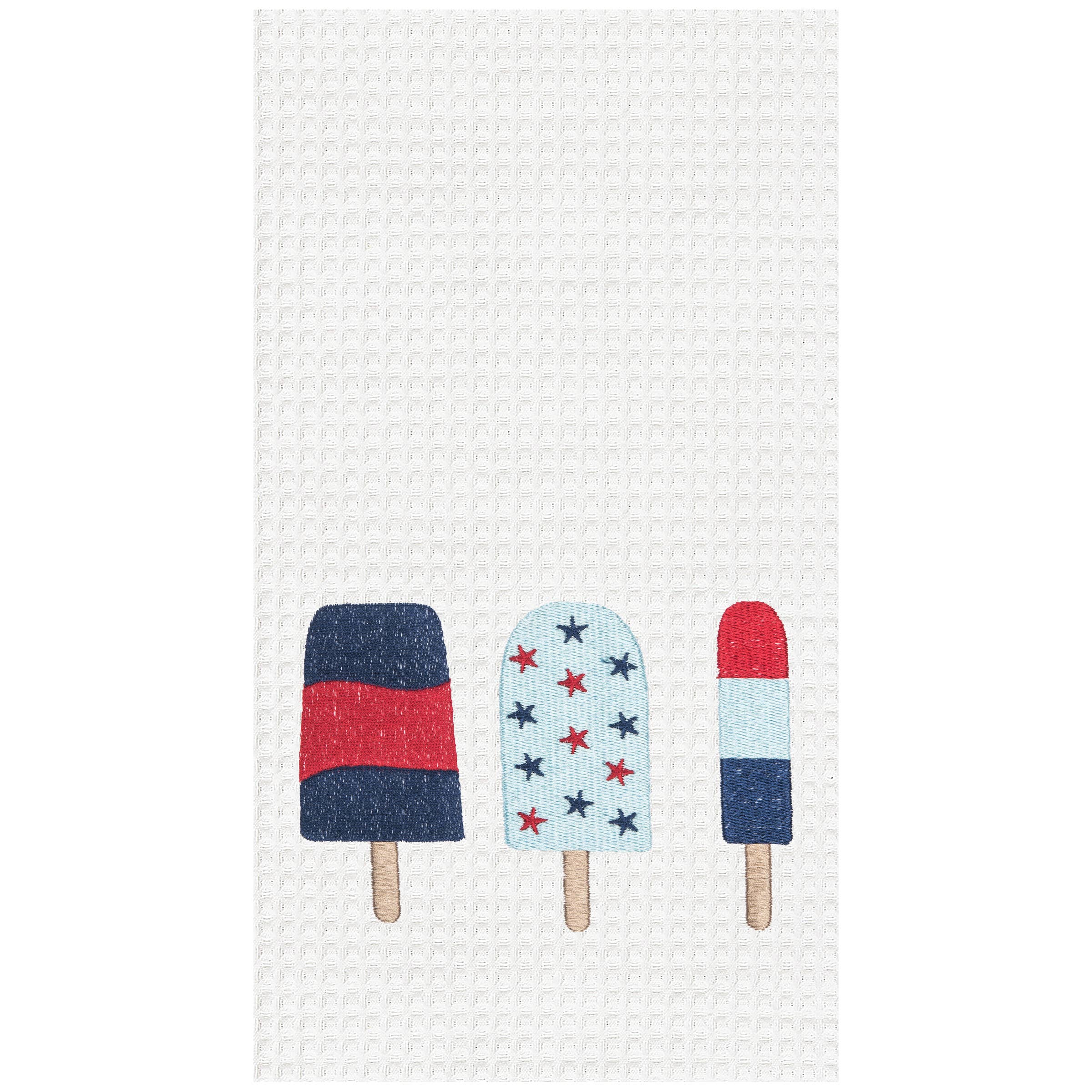 Patriotic 3 Popsicles 4th Of July Kitchen Towel