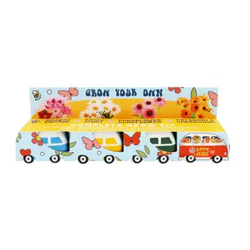 Hippie Bus Flower Grow Kit | Retro Planter Gift Kit | Decor