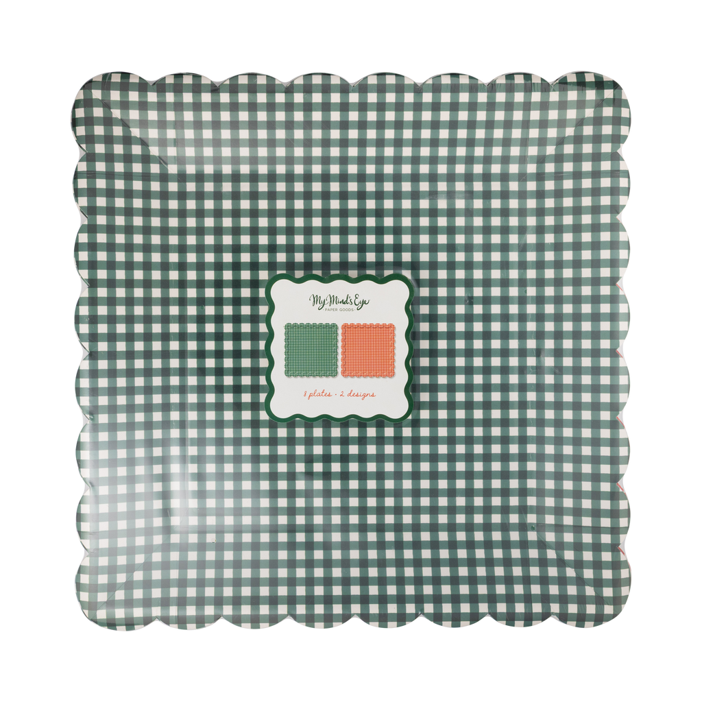 Gingham Plate Set