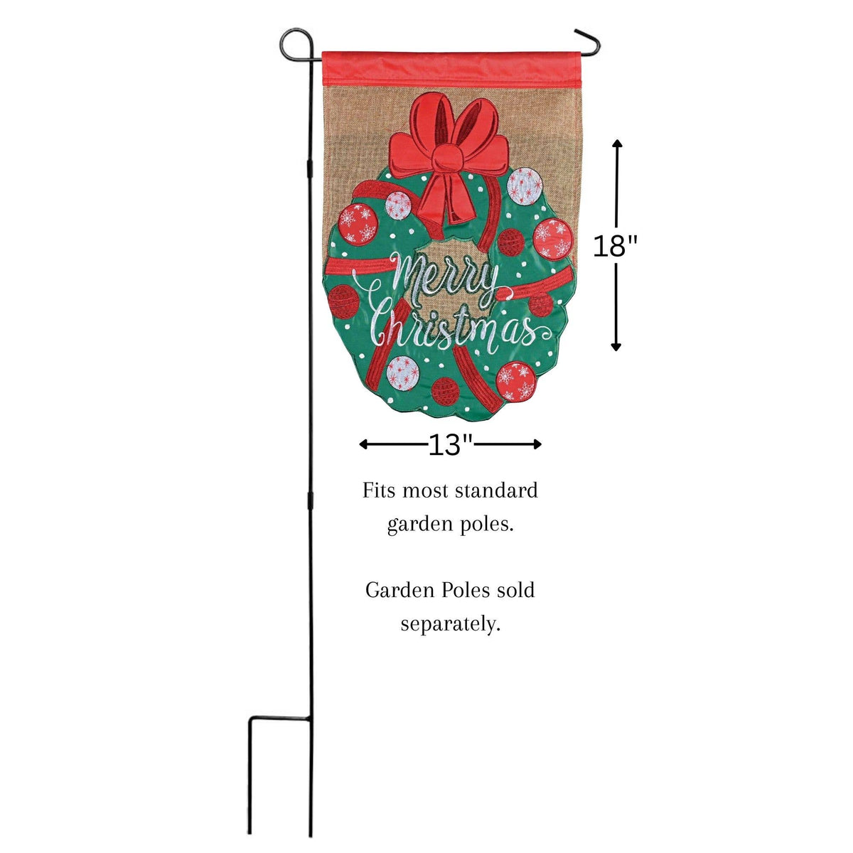 Flag Wreath Merry Christmas 13x18