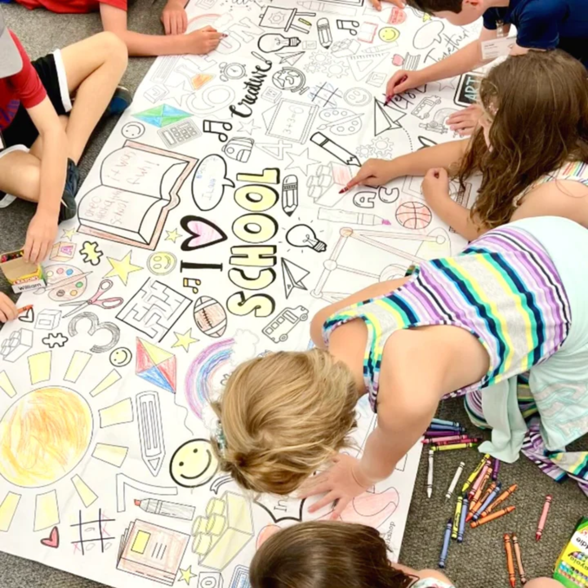 Back to School Coloring Tablecloth