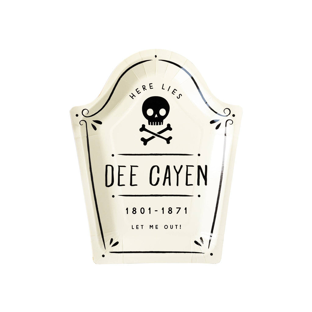 Hey Pumpkin Tombstone Shaped Paper Plate Set