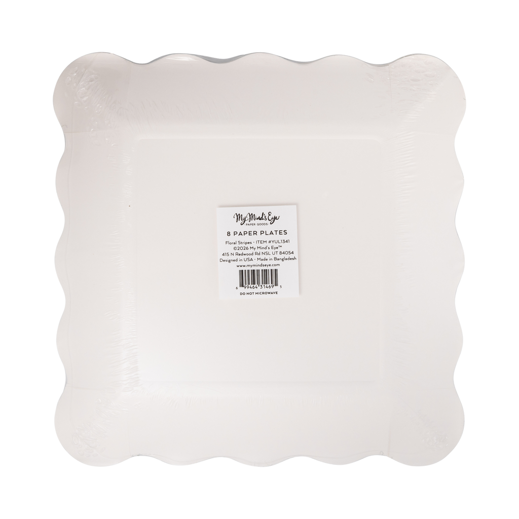 Floral Striped Plate - 9"