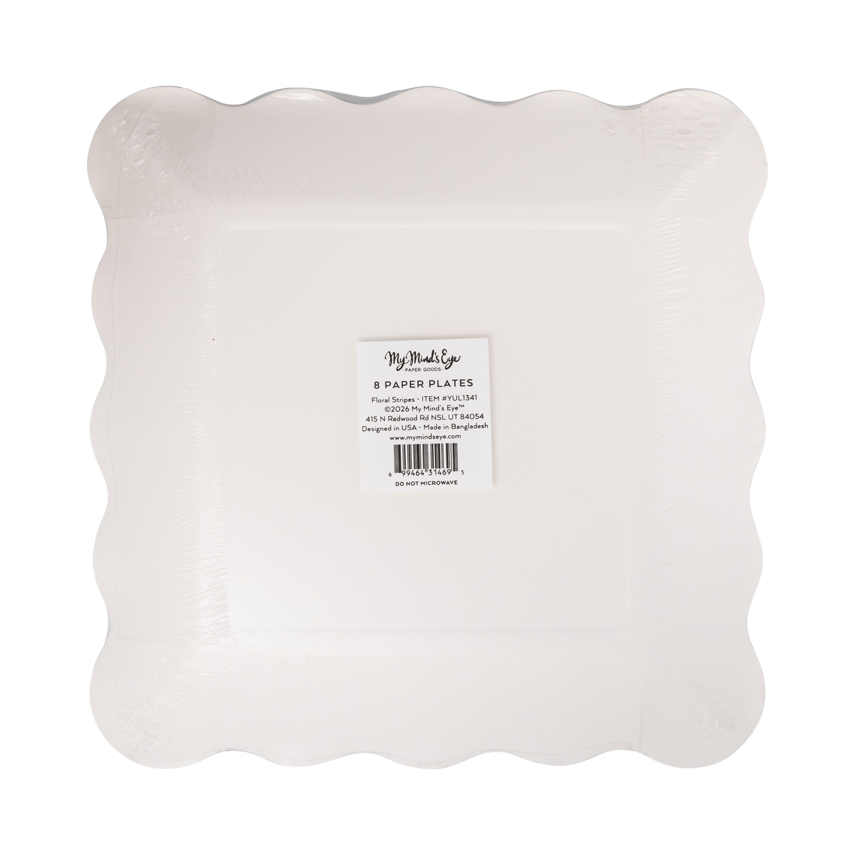 Floral Striped Plate - 9"