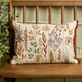 Embroidered Meadow Flowers Lumbar Pillow