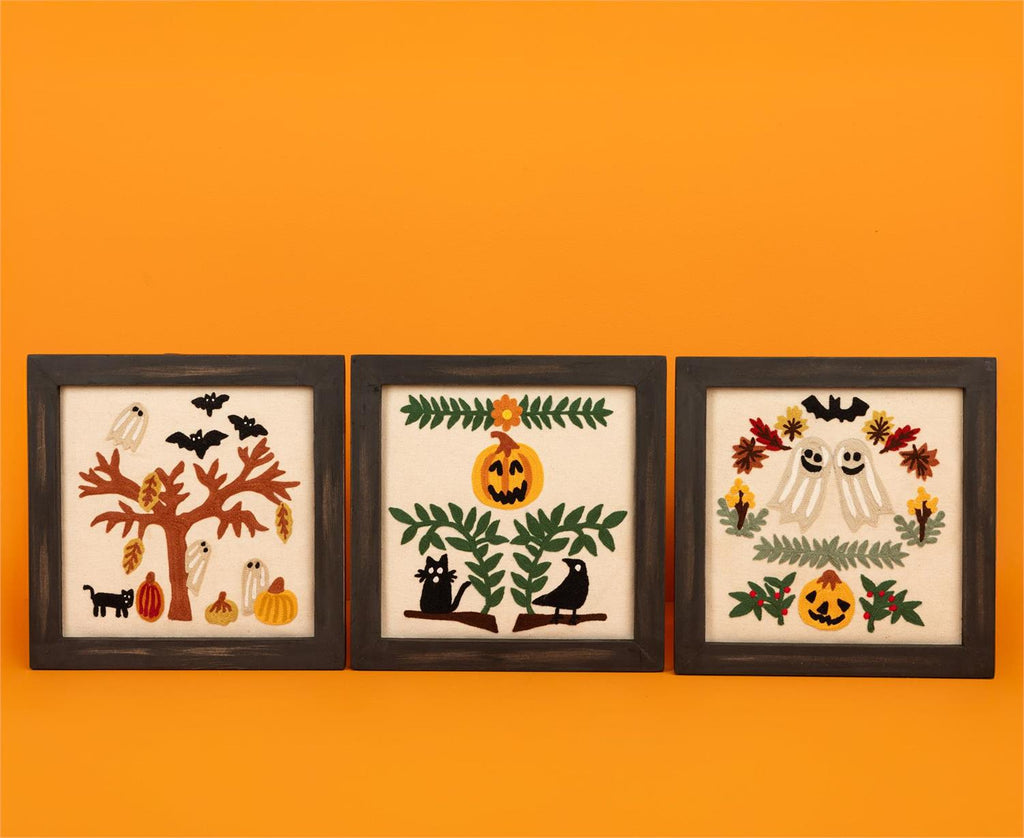 Framed Embroidery - Spooktacular, set of 3