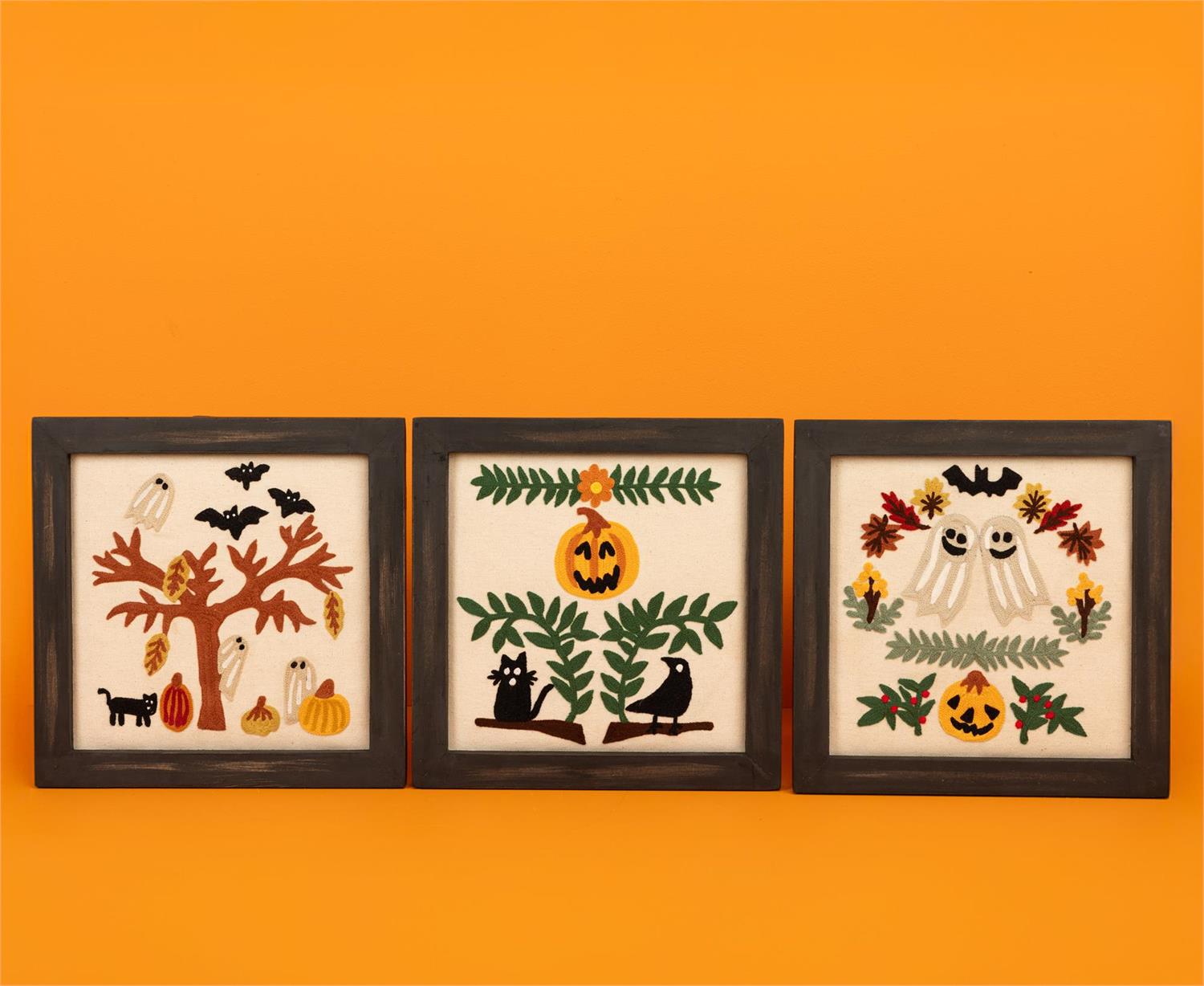 Framed Embroidery - Spooktacular, set of 3