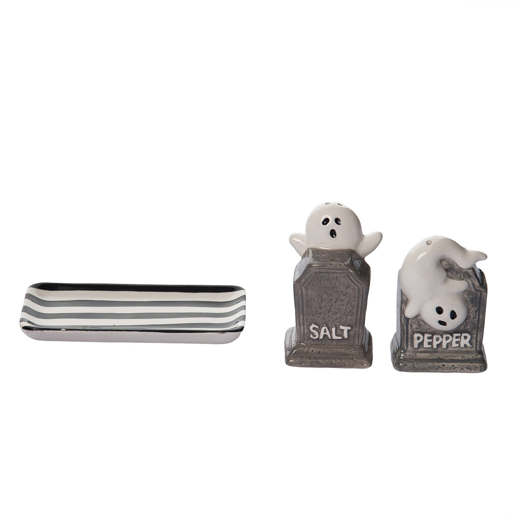 Dolomite Haunted Tombstone Salt & Pepper Shaker Set