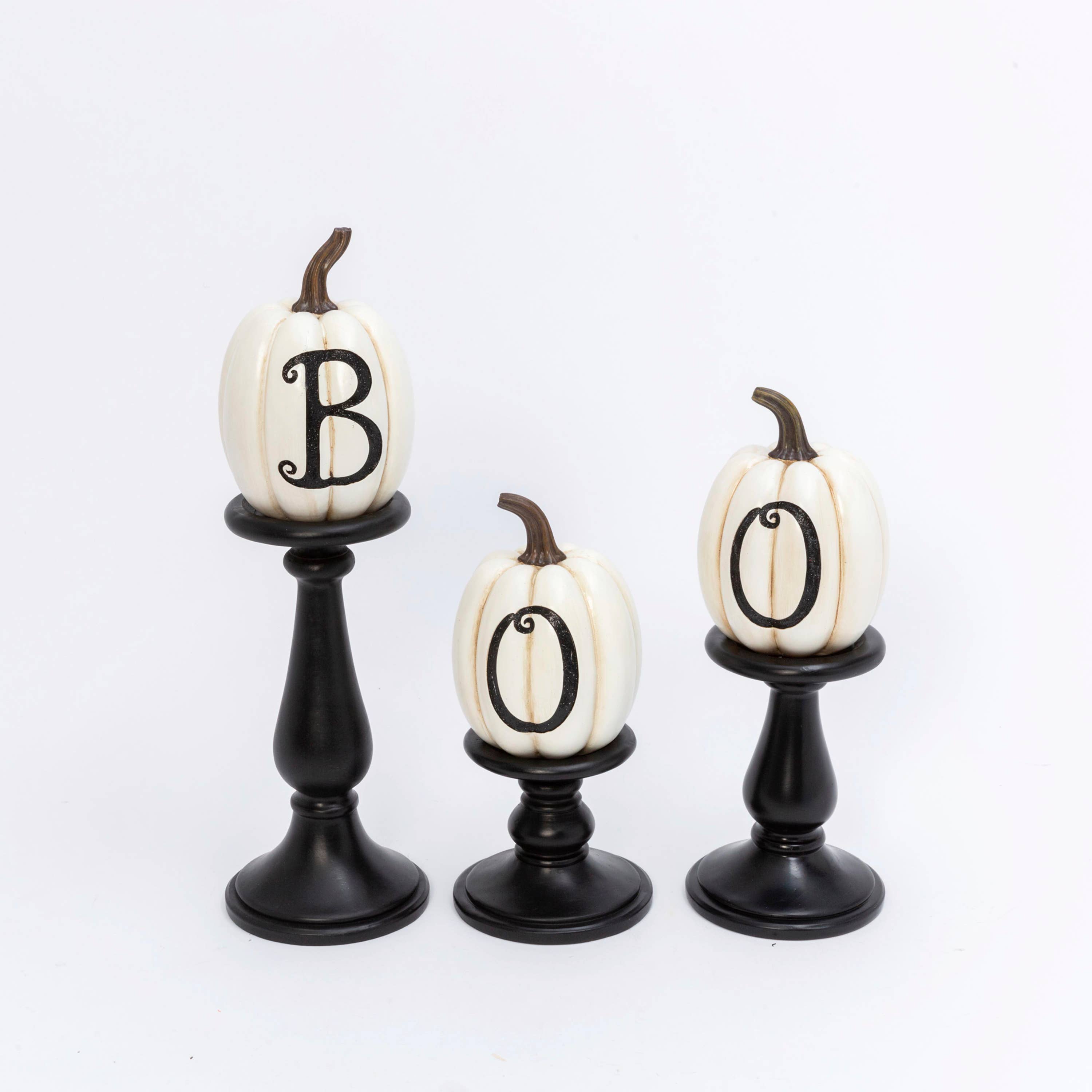 Resin BOO TableTop Decor, set of 3