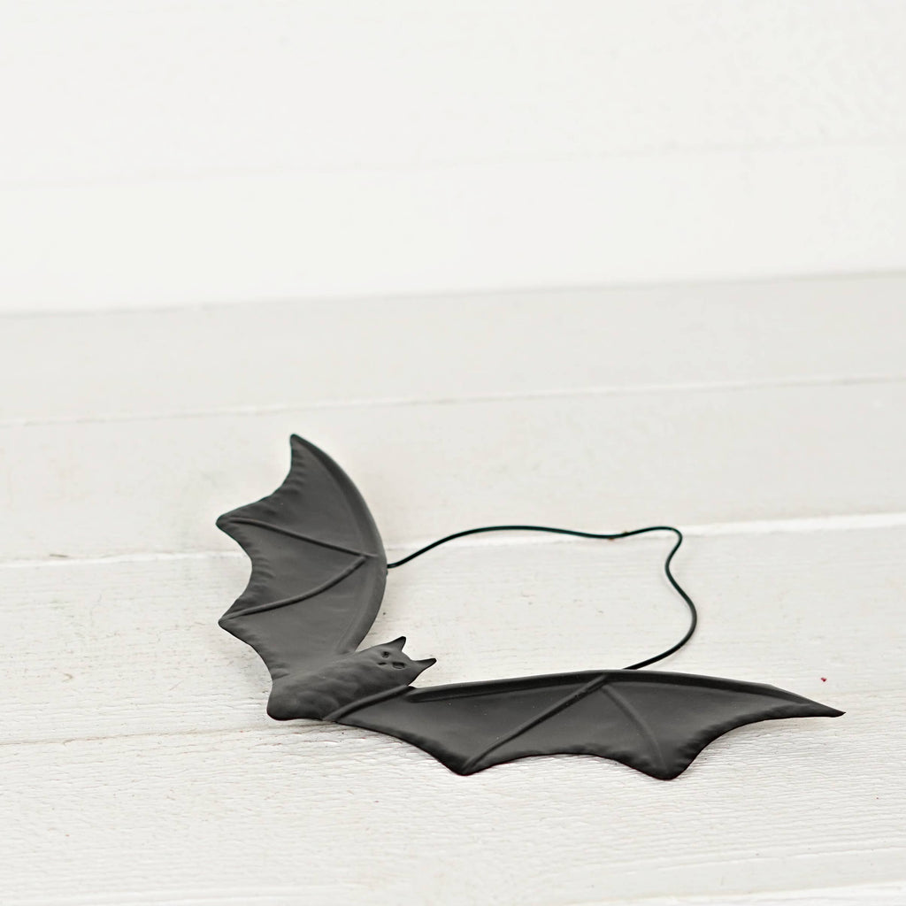 Metal Black Flying Bat Ornament-12W x 9H