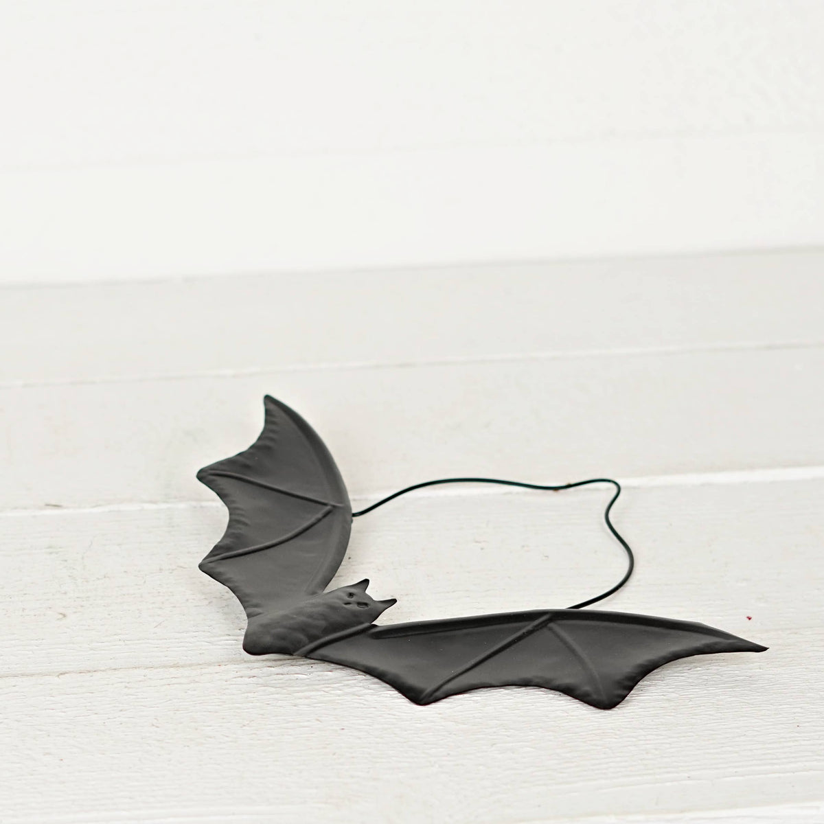 Metal Black Flying Bat Ornament-12W x 9H