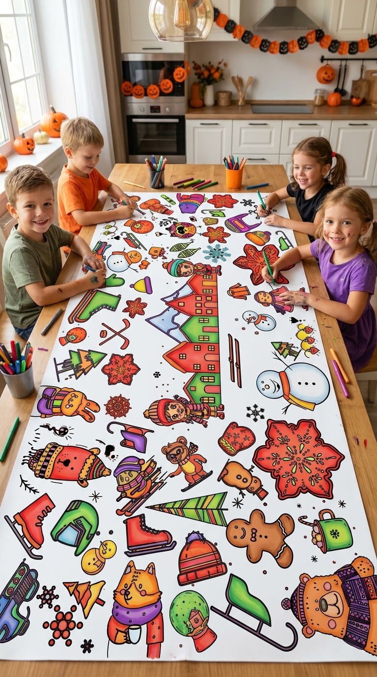 Winter Wonderland Coloring Tablecloth