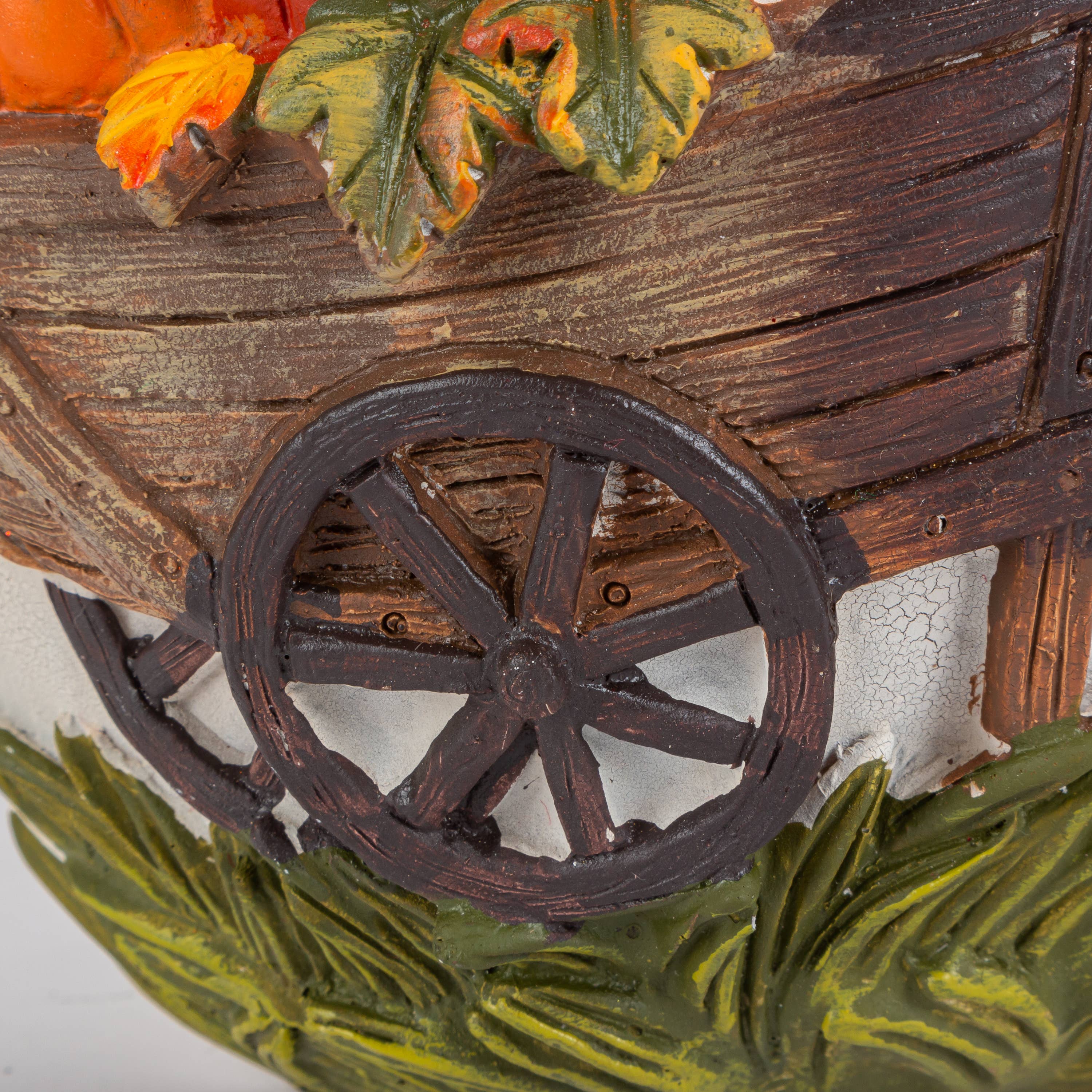 Thanksgiving Elegant Set of 2 Resin Harvest Pumpkins 8.8in