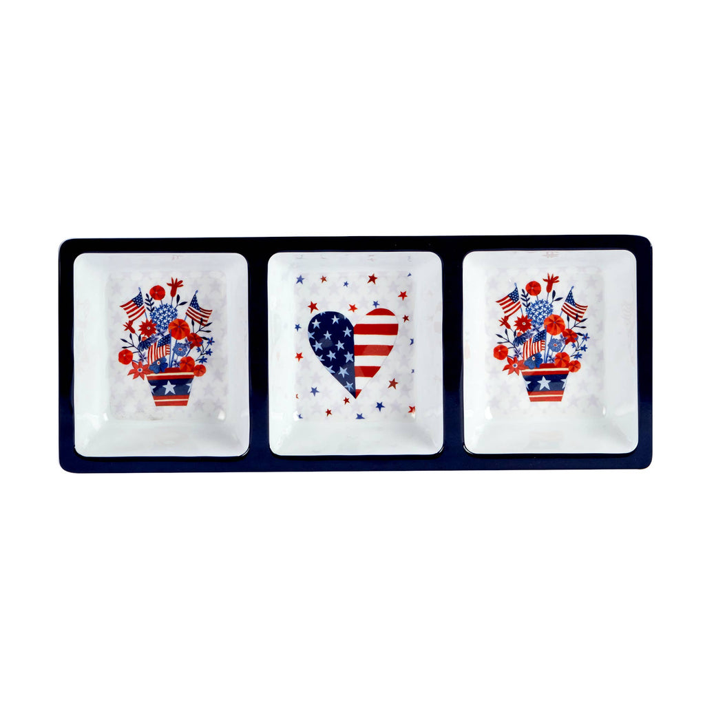 Stars & Stripes Melamine 3-Section