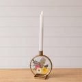 Candle Holder - Glass With Pressed Flowers