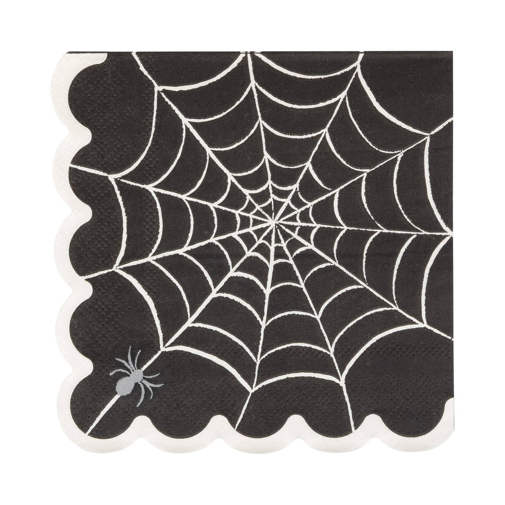 Foil Black Web Cocktail Napkin 18 ct
