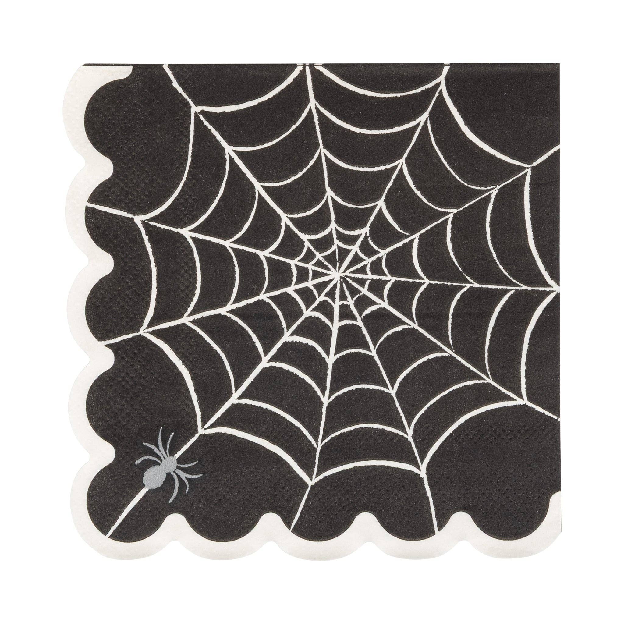 Foil Black Web Cocktail Napkin 18 ct