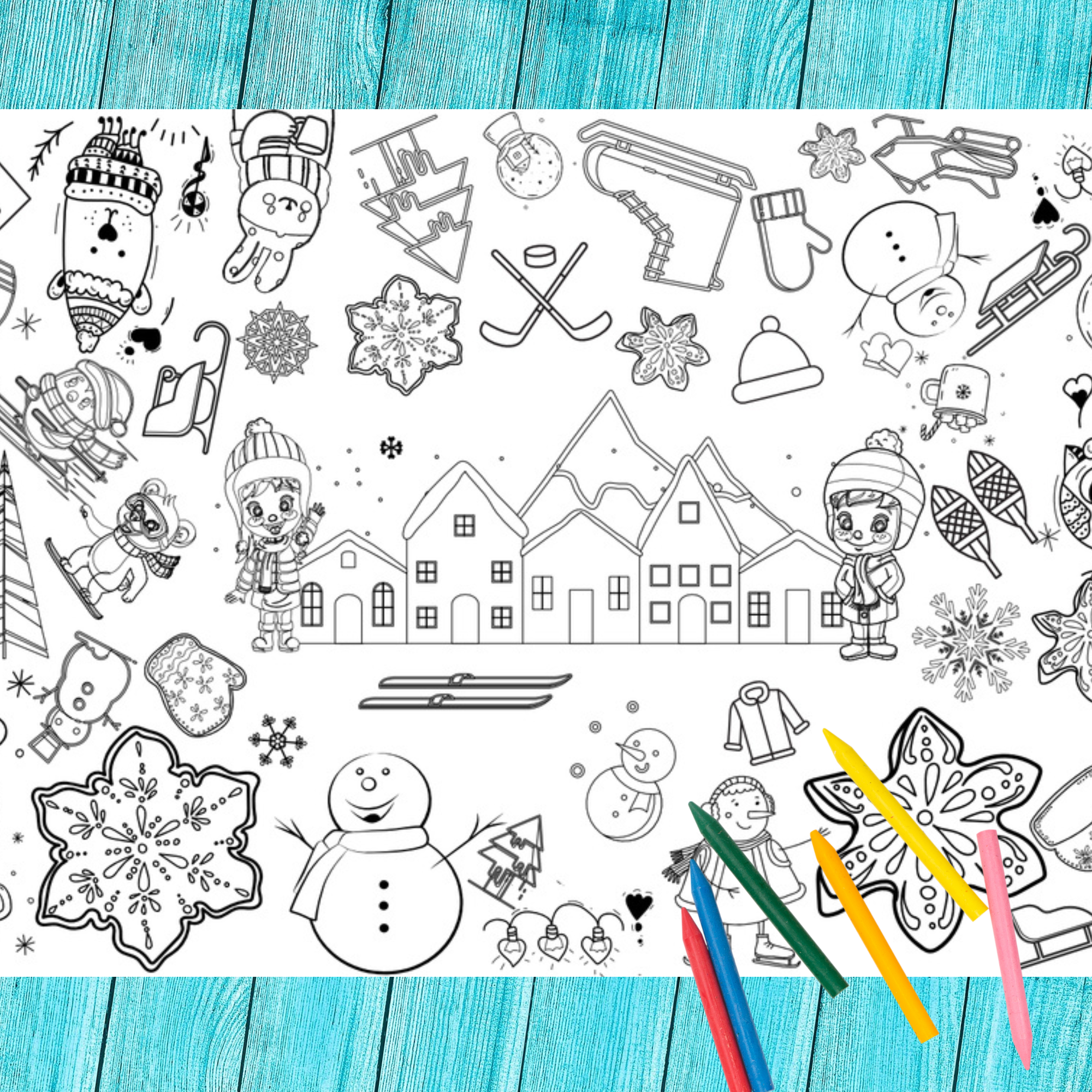 Winter Wonderland Coloring Tablecloth