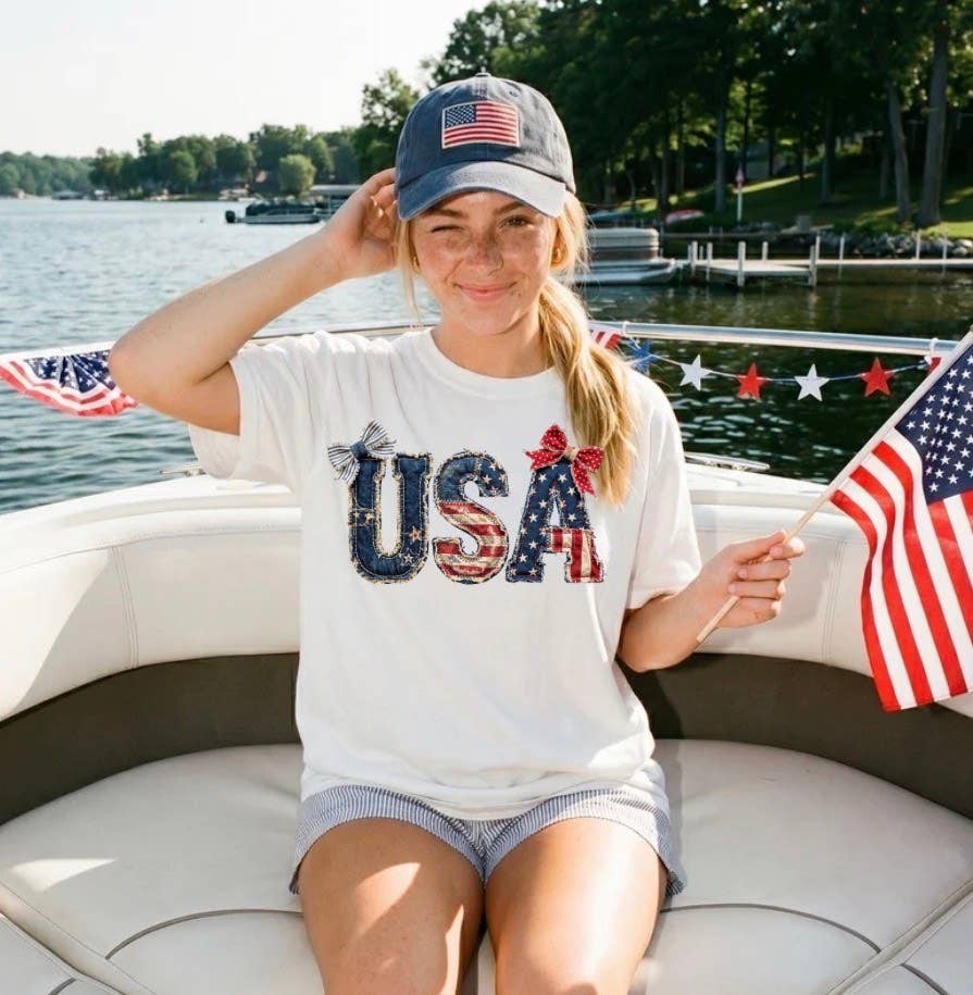 Vintage Patchwork USA Graphic Tee