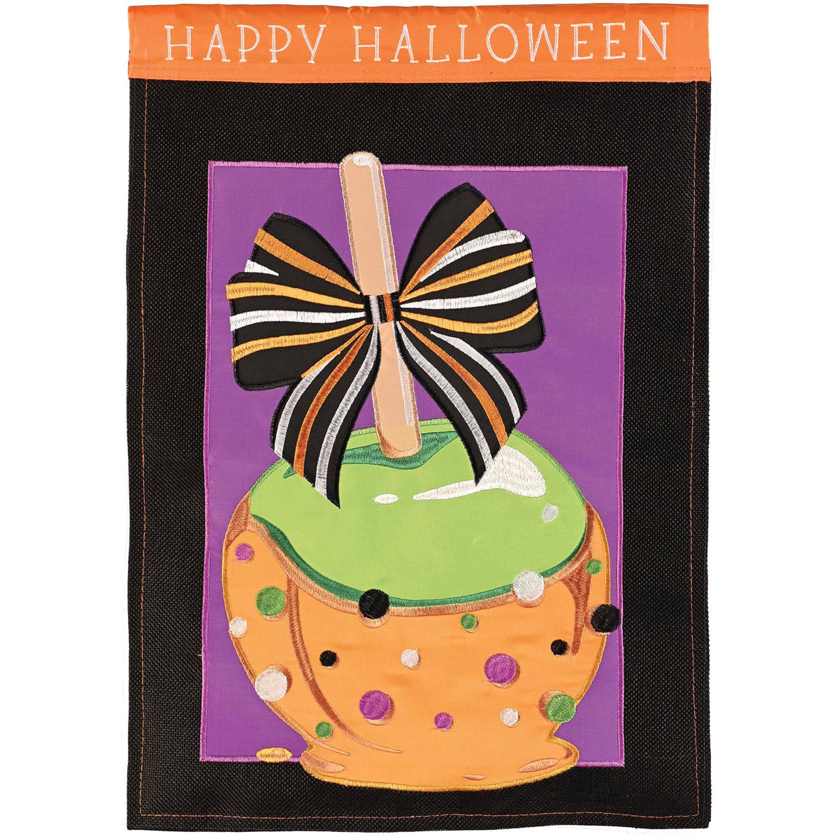 Flag Candy Apple Happy Halloween 13x18