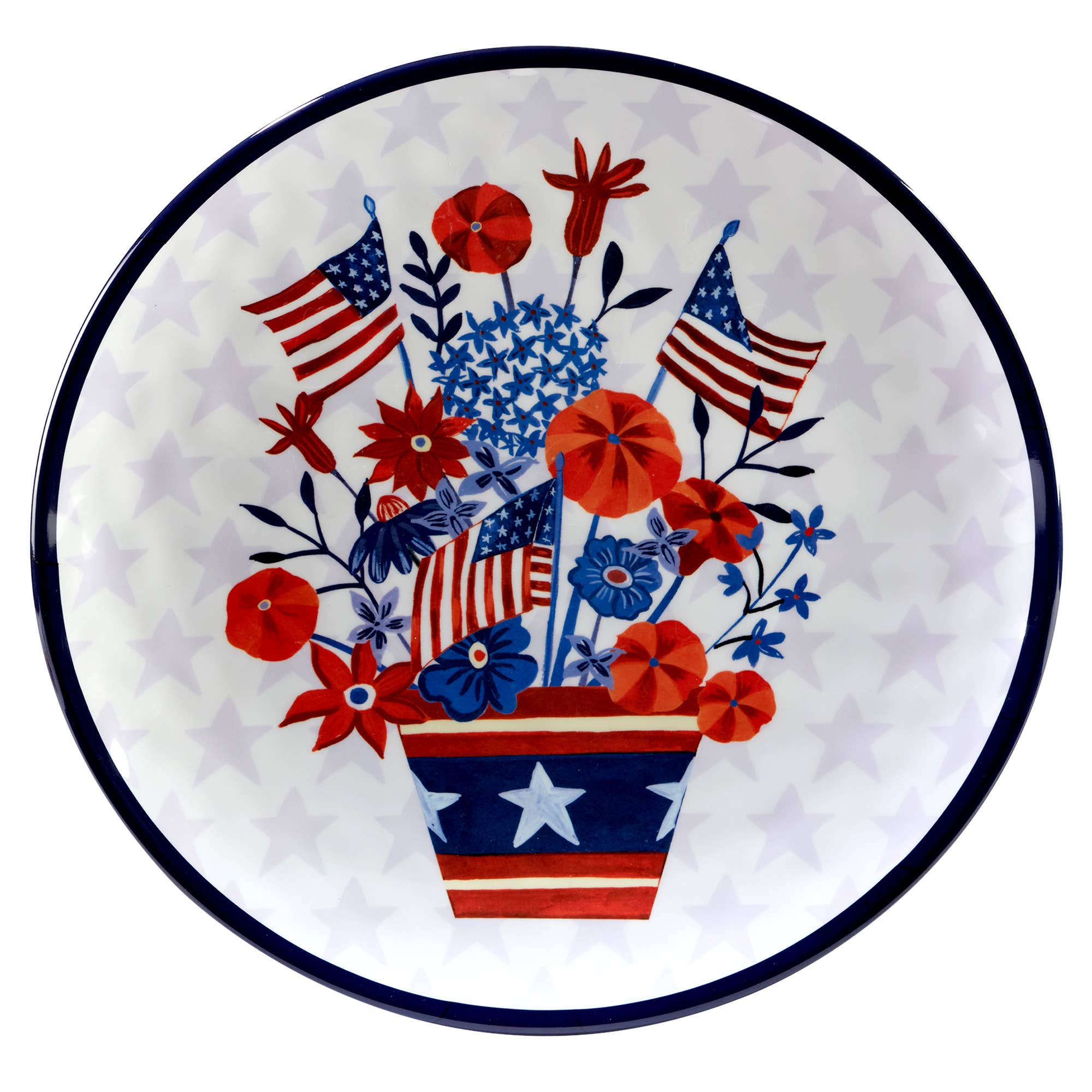 Stars & Stripes Melamine Round Platter 14”
