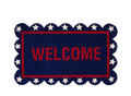 18x30 Americana USA Welcome Scalloped Shaped Coir