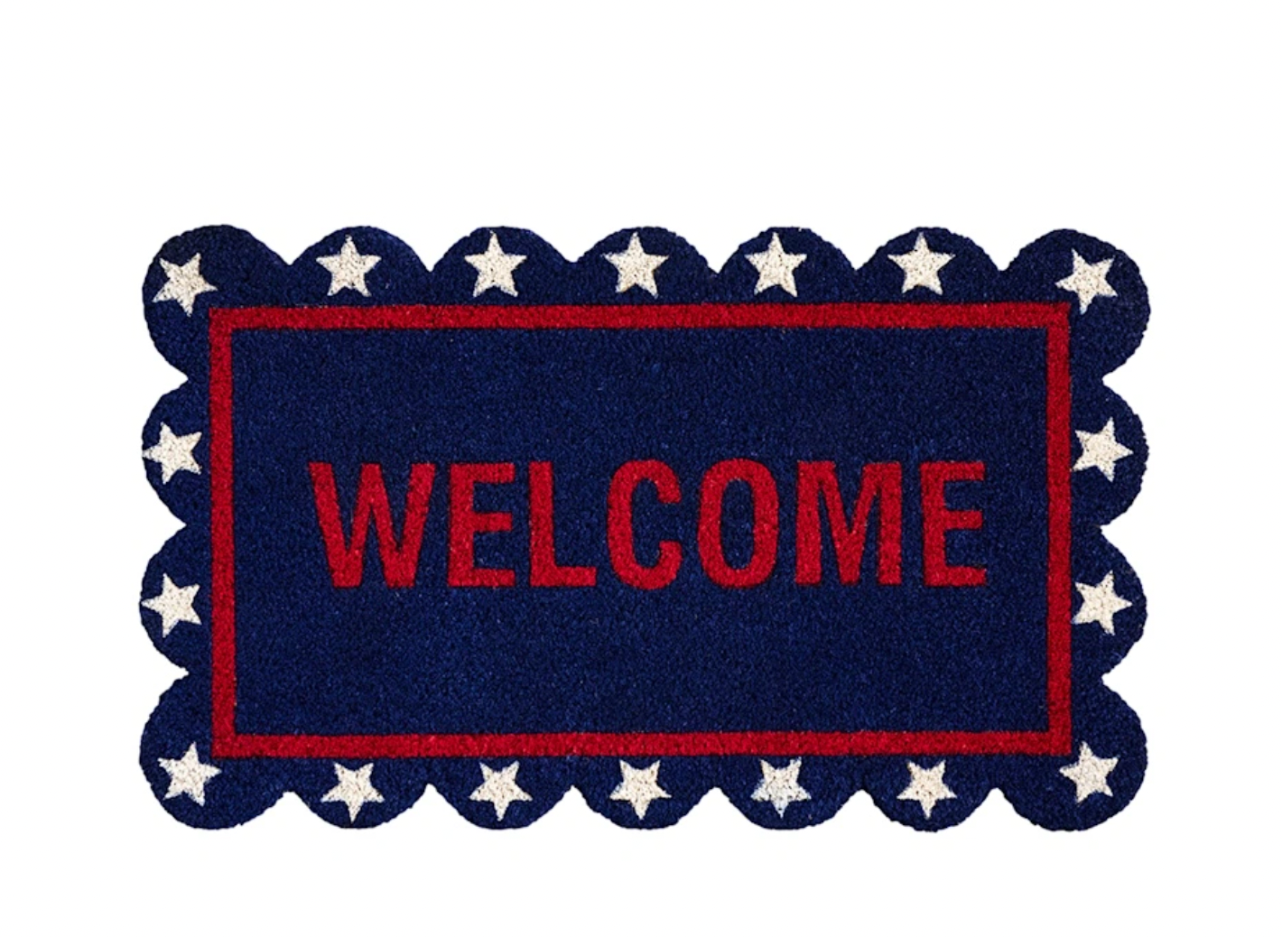 18x30 Americana USA Welcome Scalloped Shaped Coir