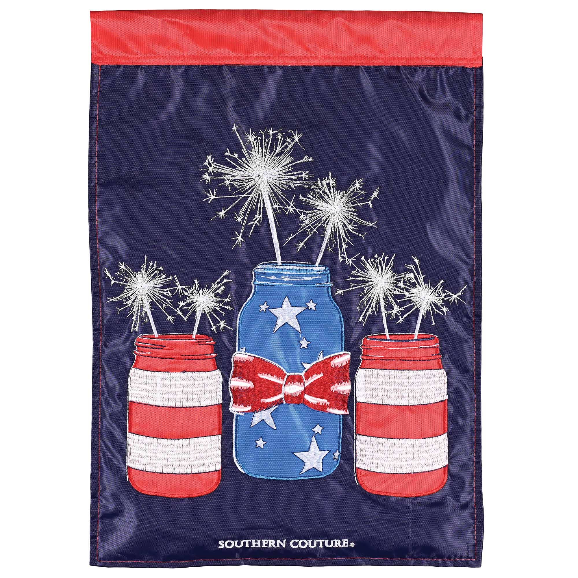 Mason Jar Sparklers Garden Flag